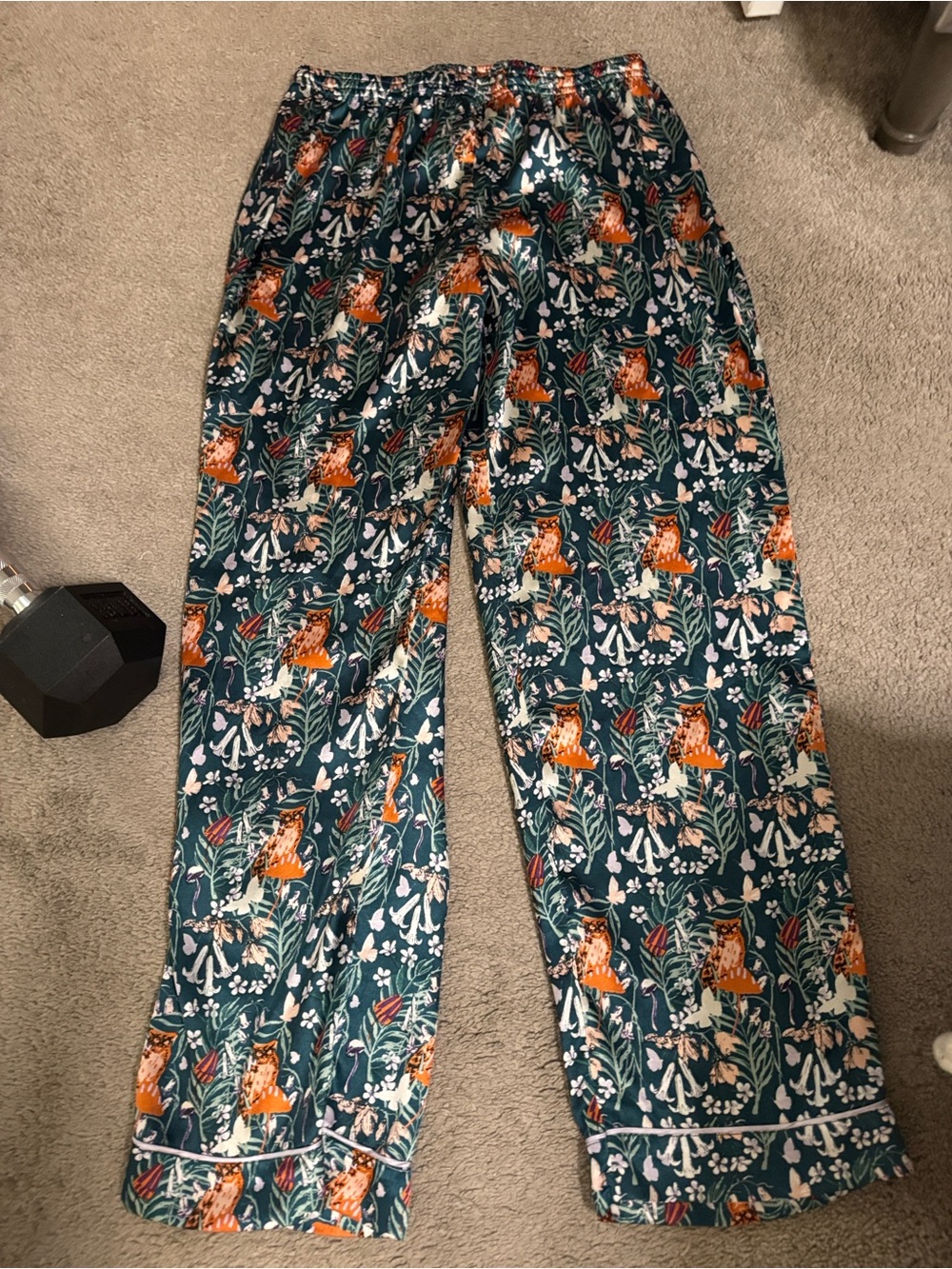 Printed Green Floral Wide-Leg Pajama Pants